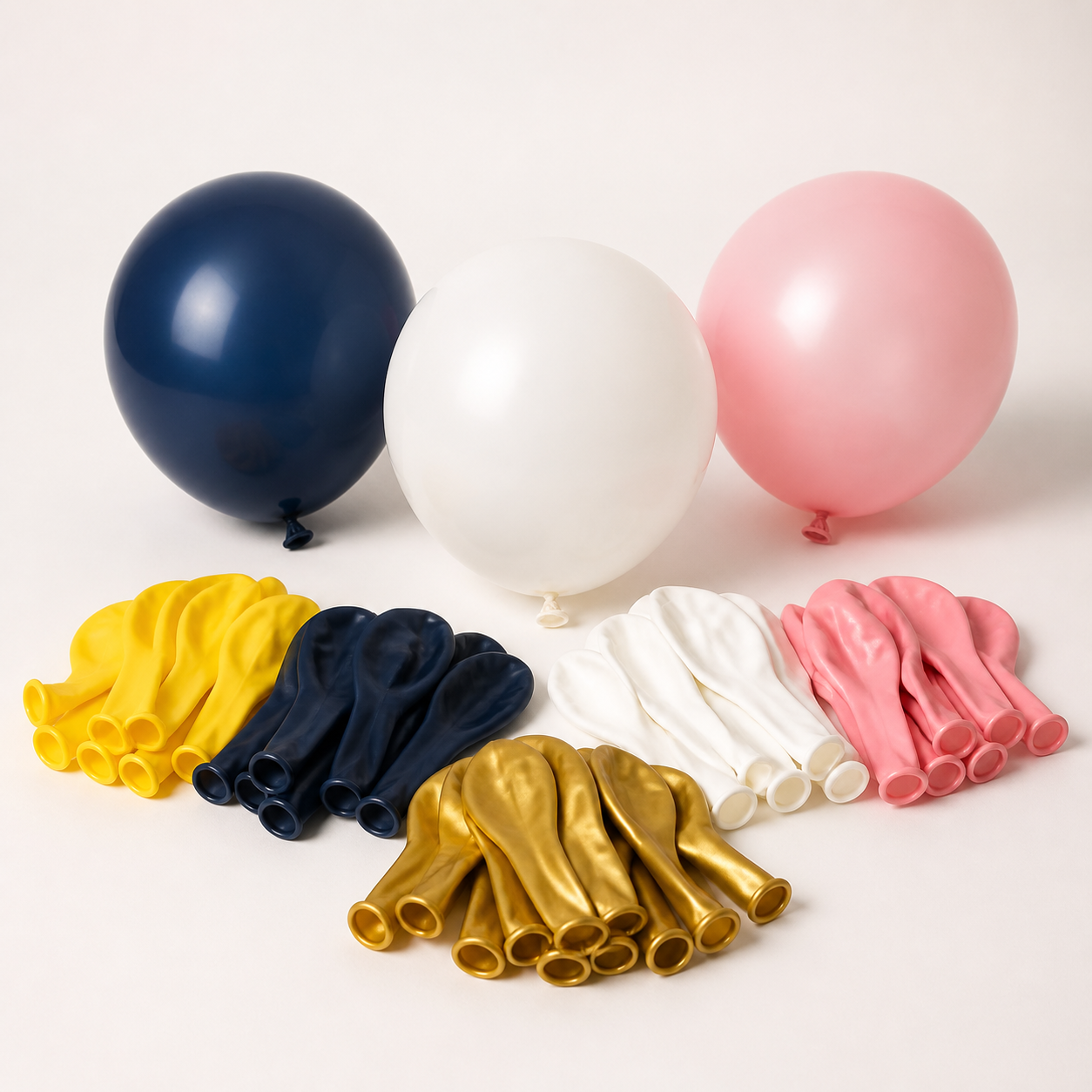 Assorted inflated and uninflated latex party balloons