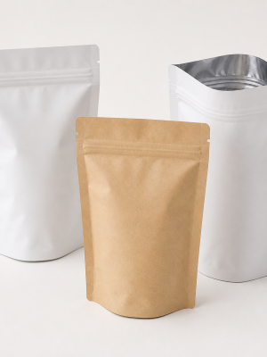 High-barrier resealable packaging pouches with foil lining