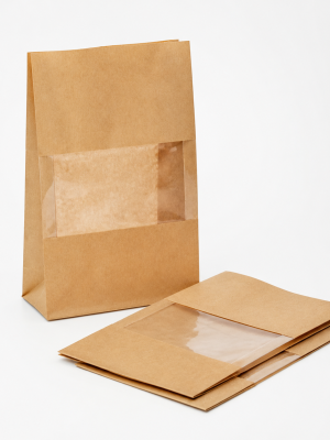 Natural kraft grease-resistant window bags