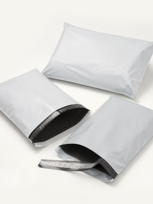 Opaque peel-and-seal polyethylene courier satchels