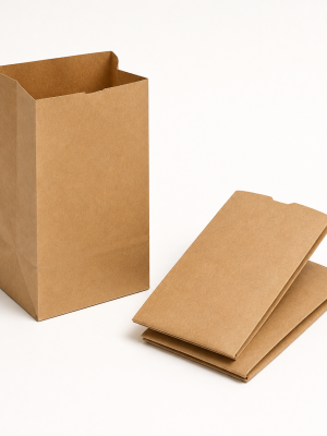 Natural kraft self-opening square-bottom paper bags
