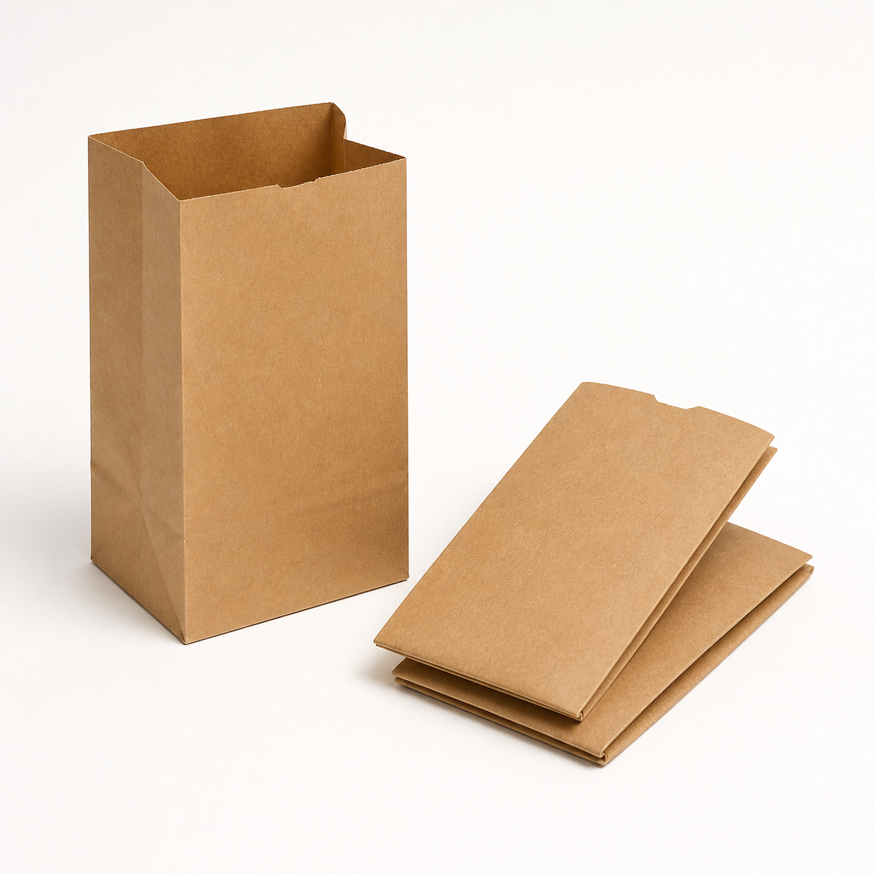 Natural kraft self-opening square-bottom paper bags