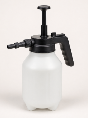 Two-litre pump pressure sprayer bottle with tall plunger and handle