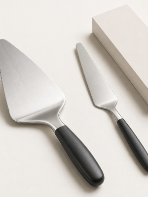 Stainless steel triangular cake slice lifter and slim pie server
