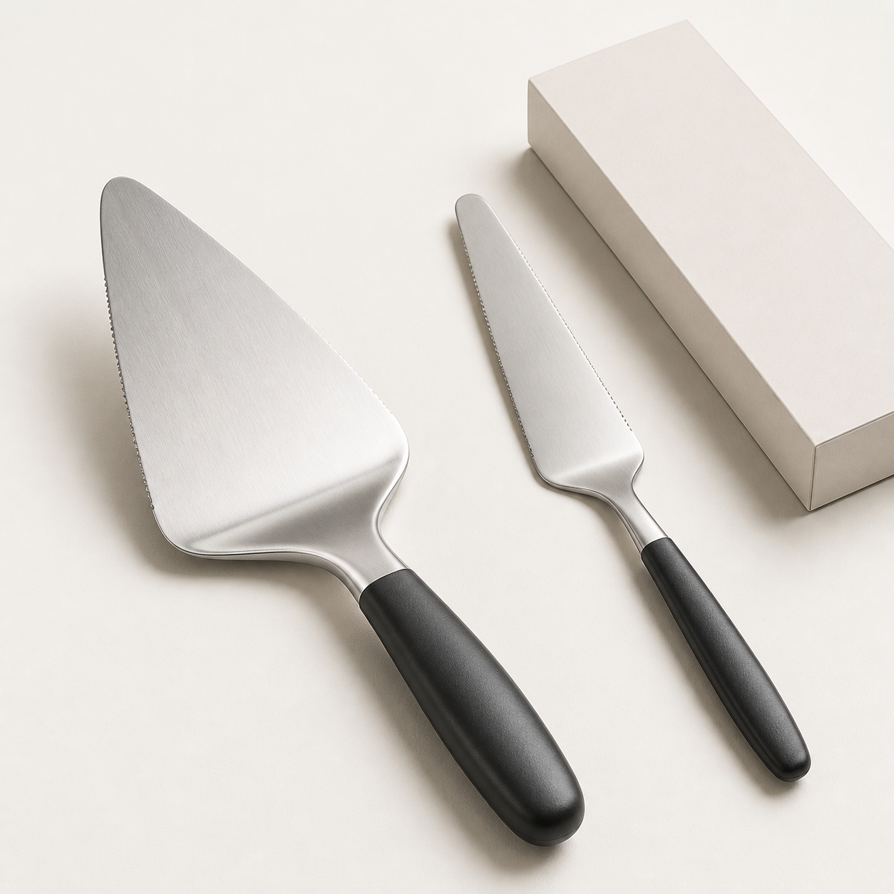 Stainless steel triangular cake slice lifter and slim pie server