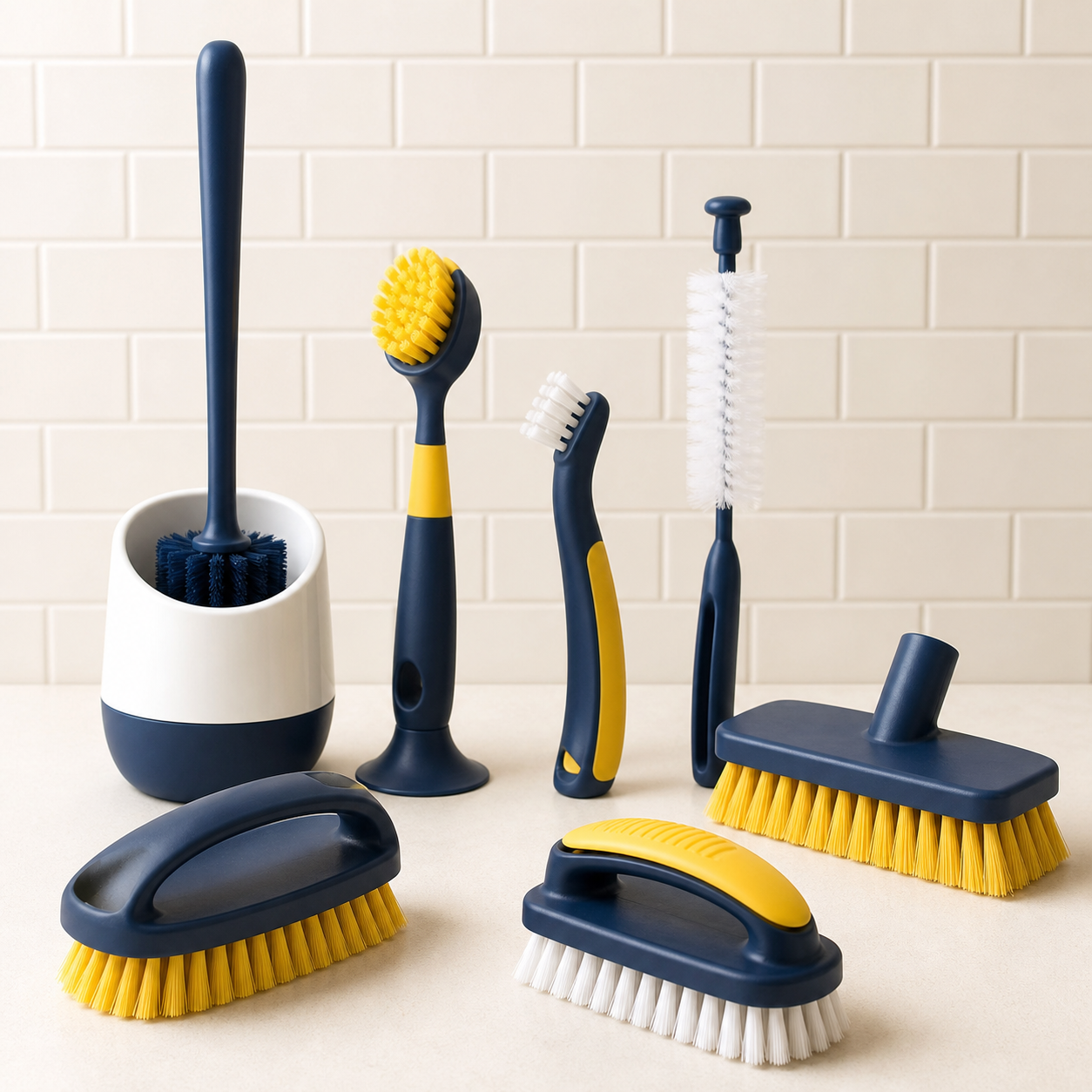 Commercial toilet dish nail deck bottle and hand cleaning brushes