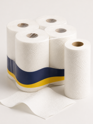 White embossed household kitchen paper towel rolls