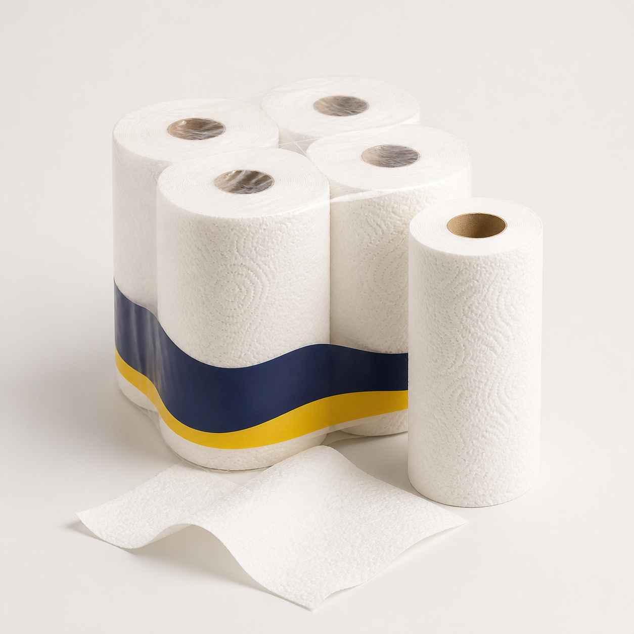 White embossed household kitchen paper towel rolls