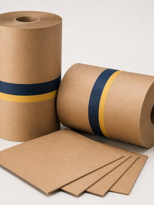 Natural brown kraft liner board rolls and sheets