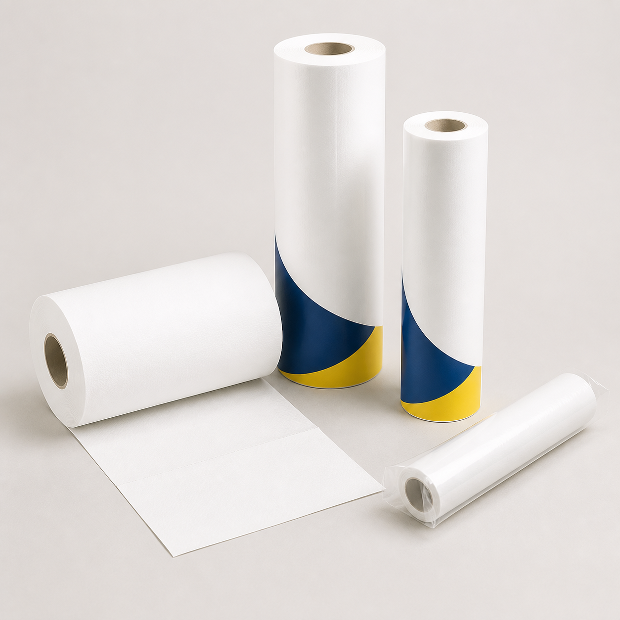 White disposable perforated medical couch paper rolls