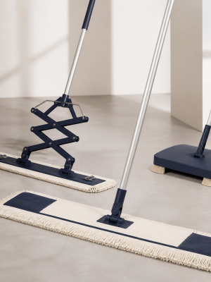 Wide dust-control flat mops scissor sweeper and compact floor sweeper