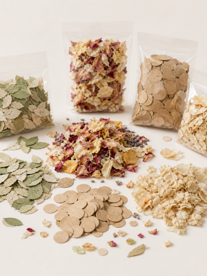 Biodegradable dried petal leaf and kraft paper natural confetti