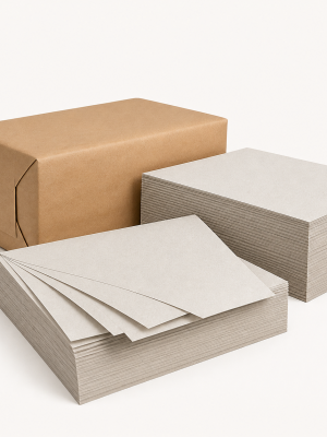 Unprinted off-white newsprint paper sheets supplied in commercial reams