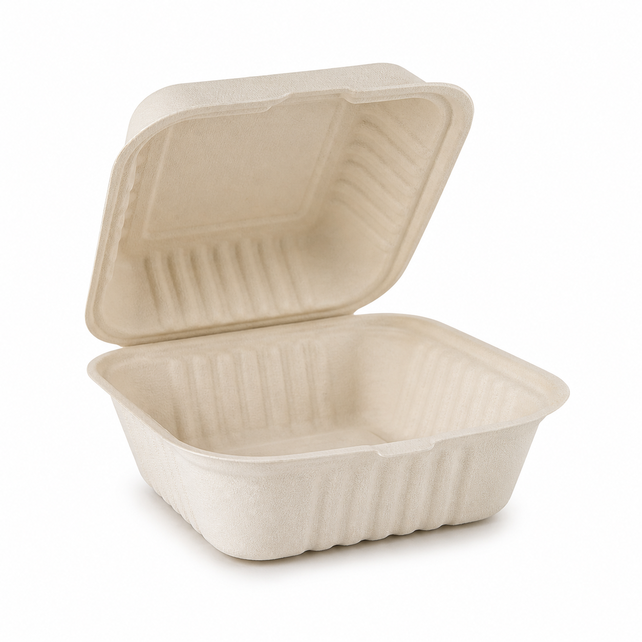 Deep natural bagasse gourmet burger clamshell box