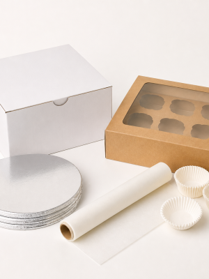 Coordinated range of cake, cupcake and baking packaging