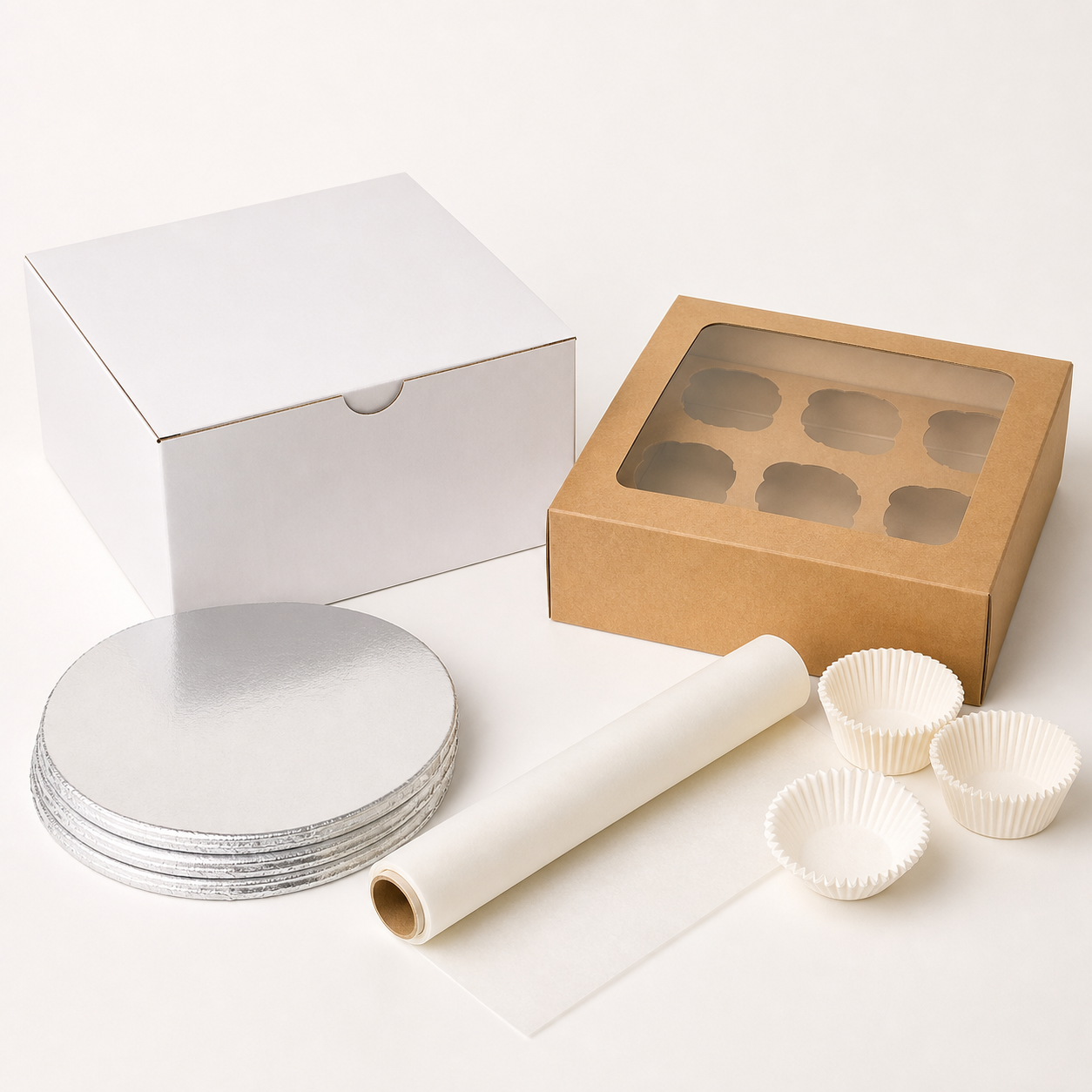 Coordinated range of cake, cupcake and baking packaging