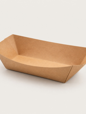 Natural kraft open food boat tray