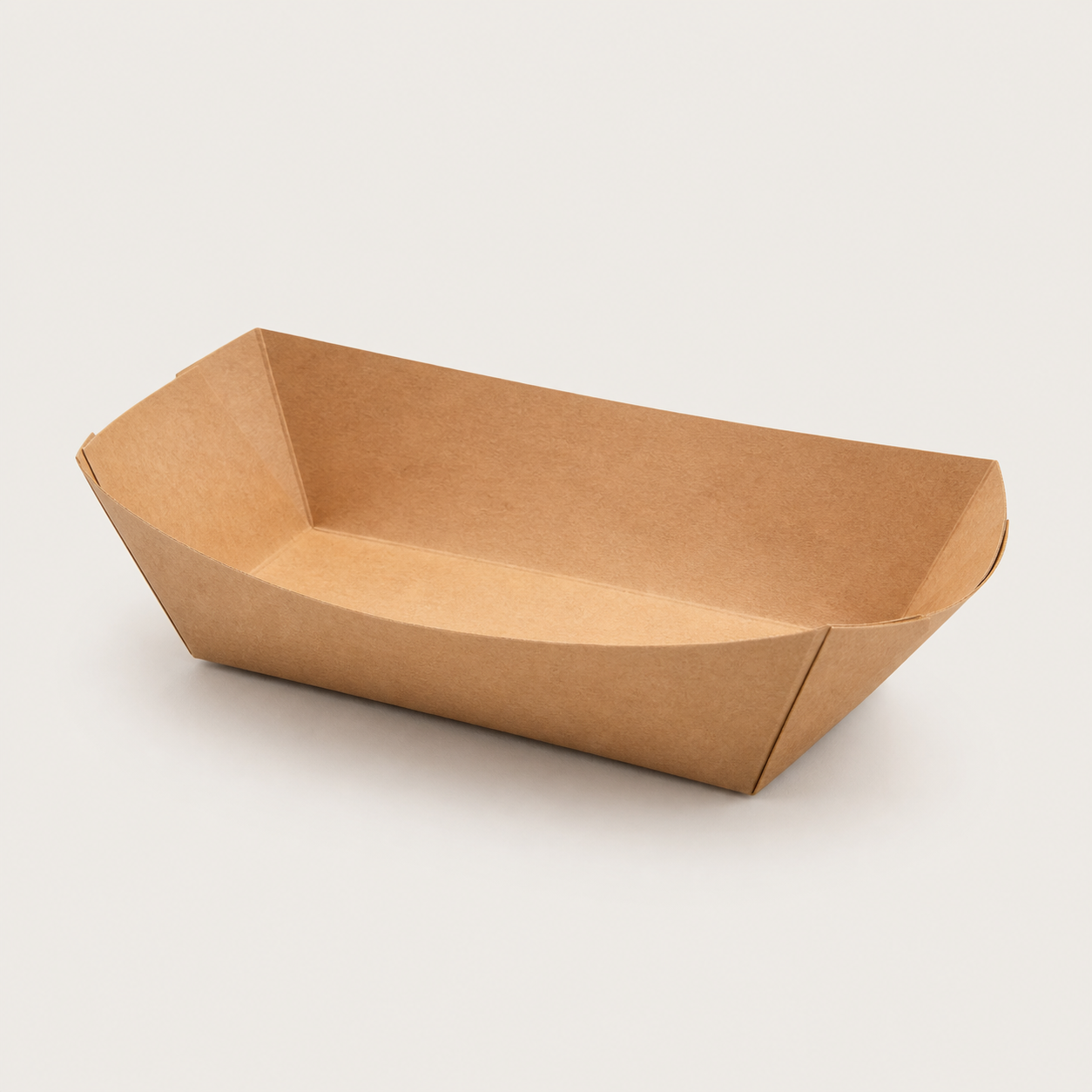 Natural kraft open food boat tray