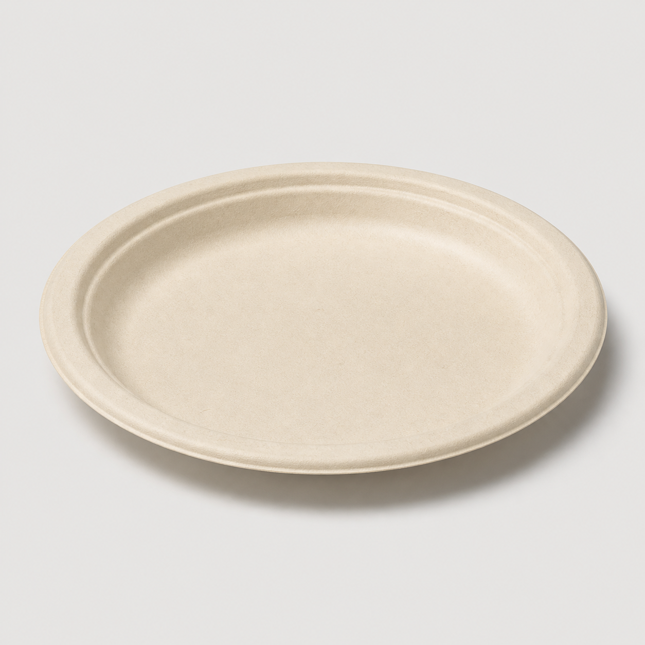 Round natural fibre bagasse plate