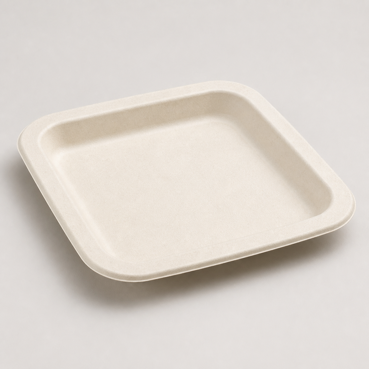 Square natural fibre bagasse plate