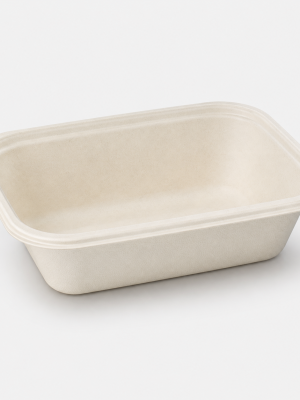 Rectangular natural fibre bagasse bowl