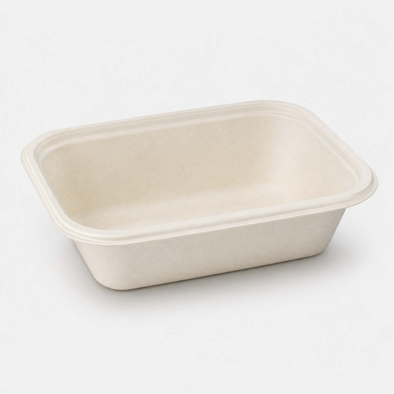 Rectangular natural fibre bagasse bowl