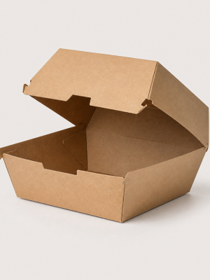 Standard kraft burger clamshell box