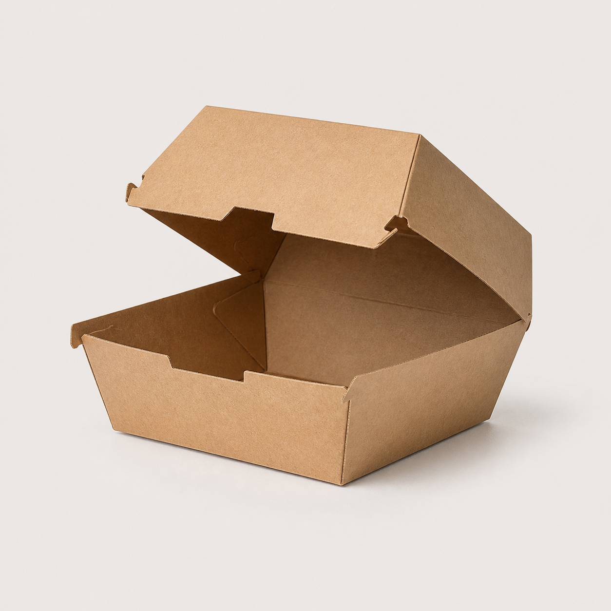 Standard kraft burger clamshell box