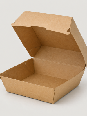 Regular kraft burger clamshell box