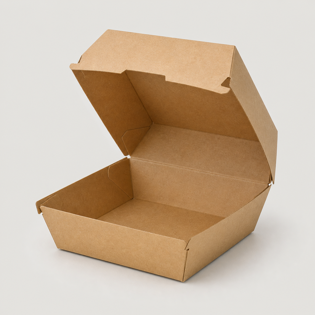 Regular kraft burger clamshell box