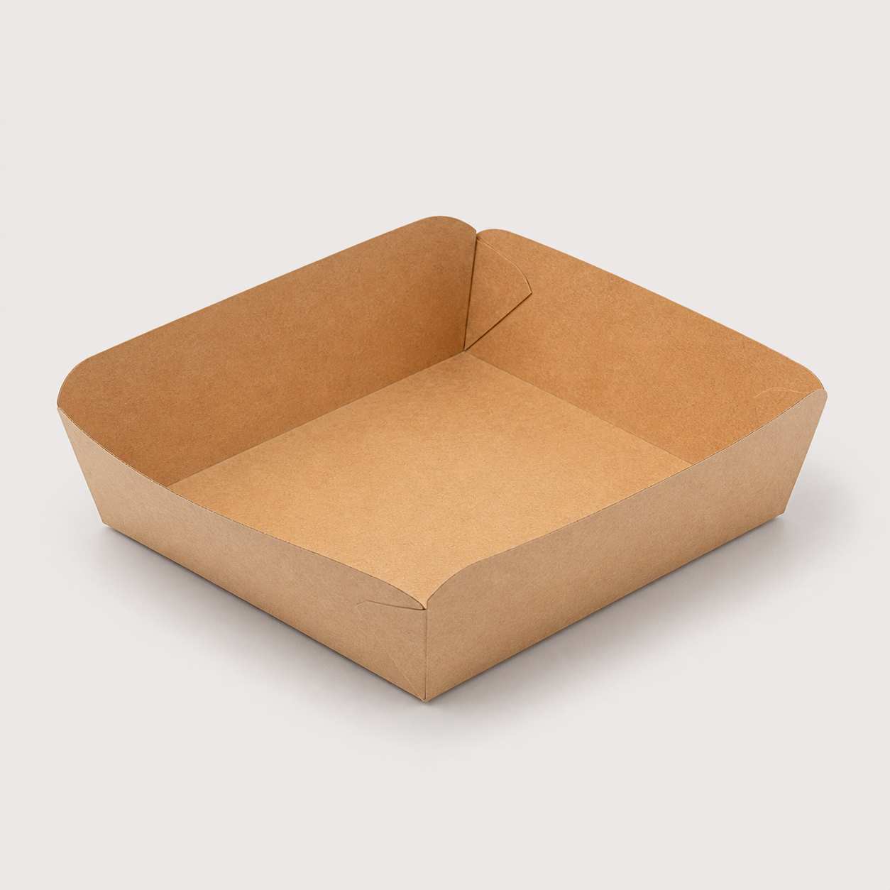 Open shallow kraft burger serving tray