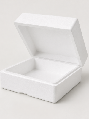 White foam cake box with lid