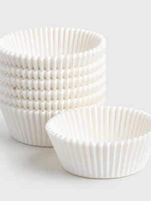 White fluted cupcake paper cases
