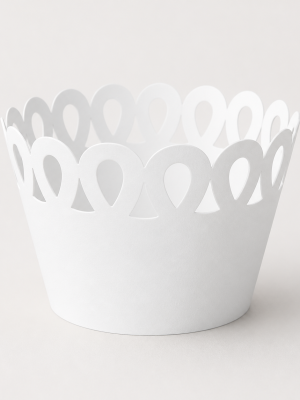 Decorative white cupcake wrapper