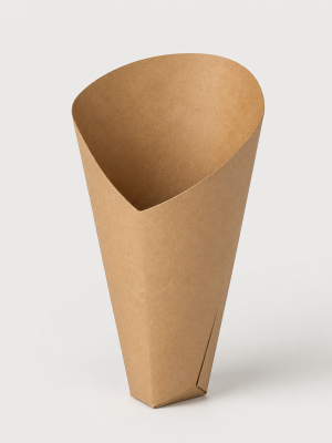 Natural kraft paper chip cone