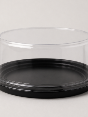 Clear cake dome with black base