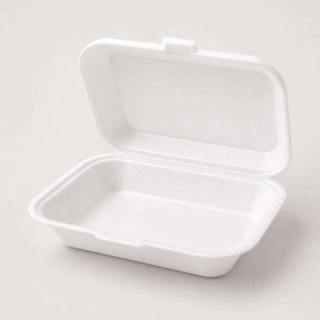 White foam takeaway container tray