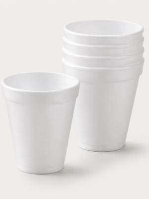 Plain white foam drinking cups