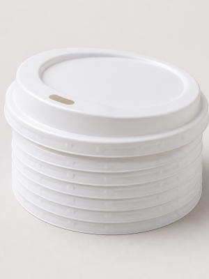 White snap-on lids for foam cups