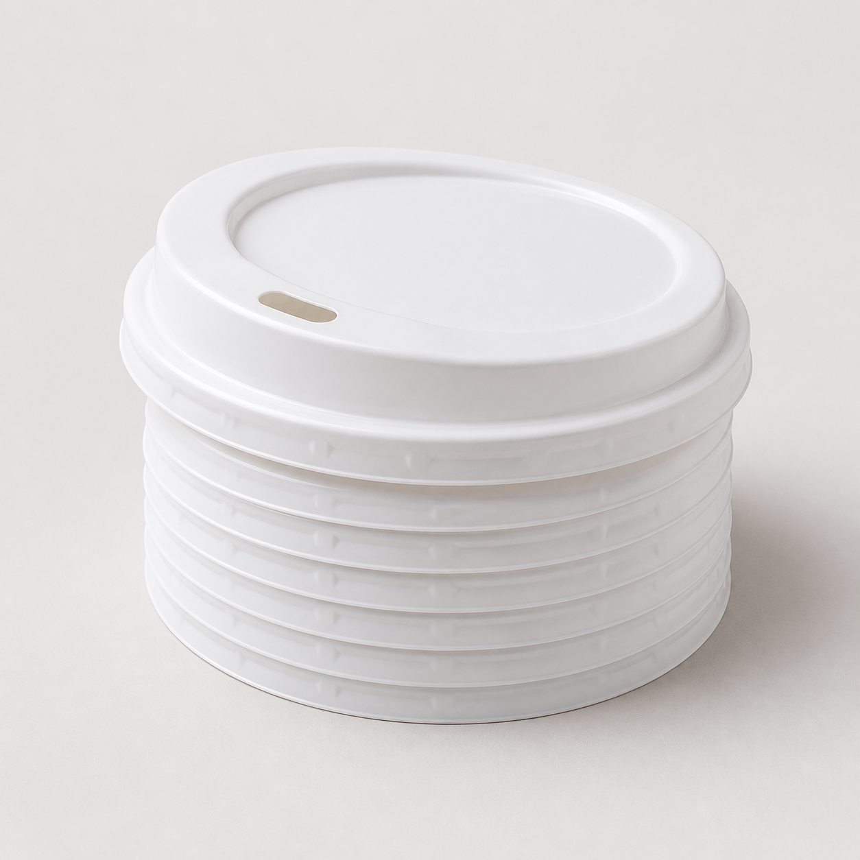 White snap-on lids for foam cups