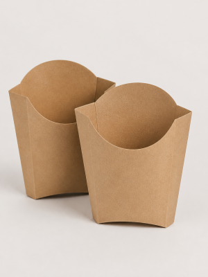 Natural kraft French fry cartons