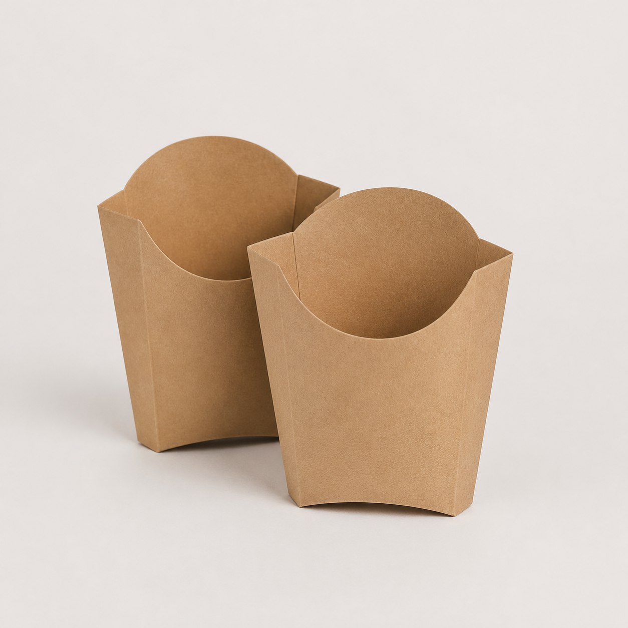 Natural kraft French fry cartons