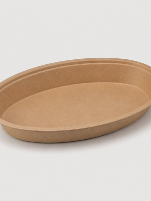 Oval kraft food-truck serving plate
