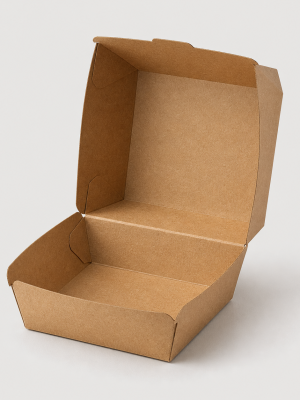 Premium kraft gourmet burger clamshell box
