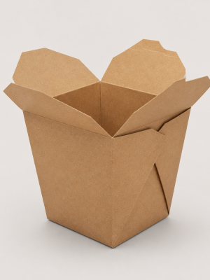 Square kraft noodle takeaway box