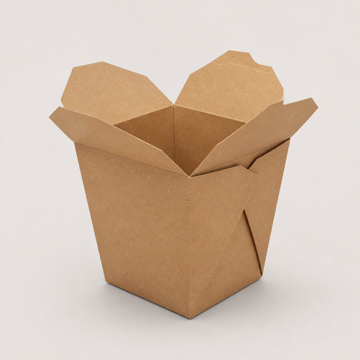 Square kraft noodle takeaway box