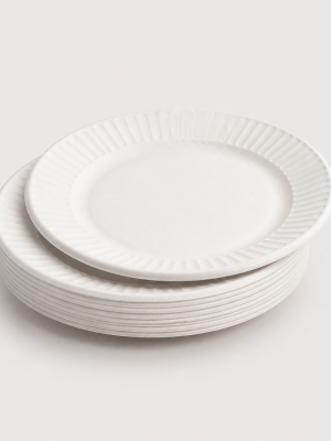 Plain white disposable paper plates