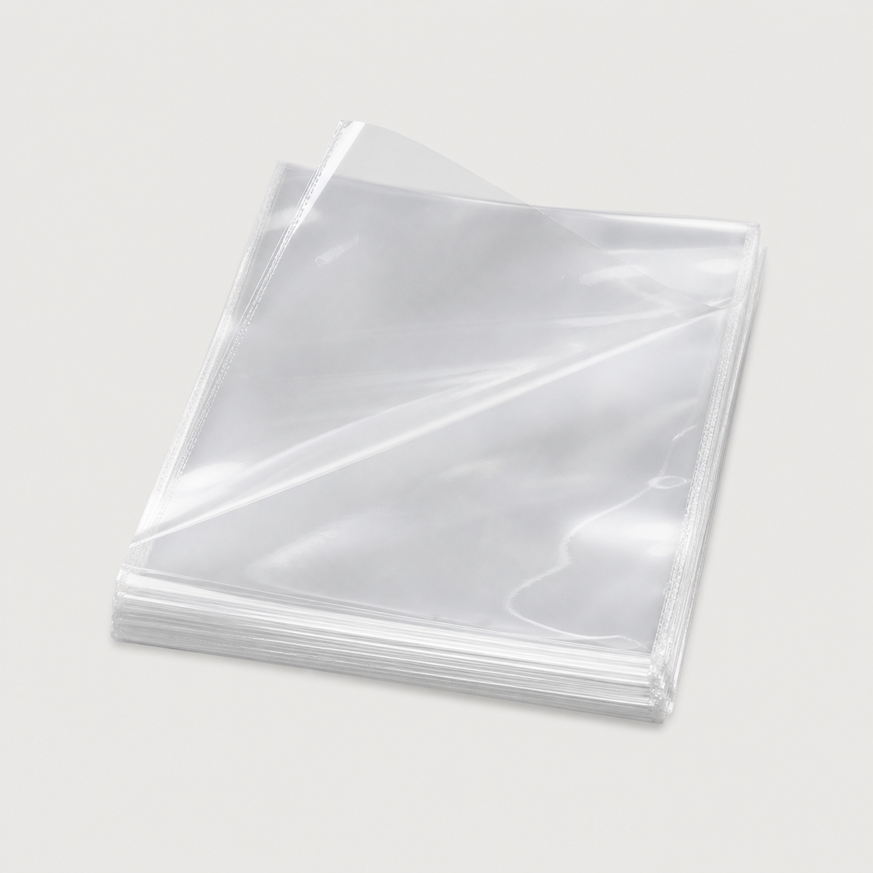Plain clear polypropylene flat bags