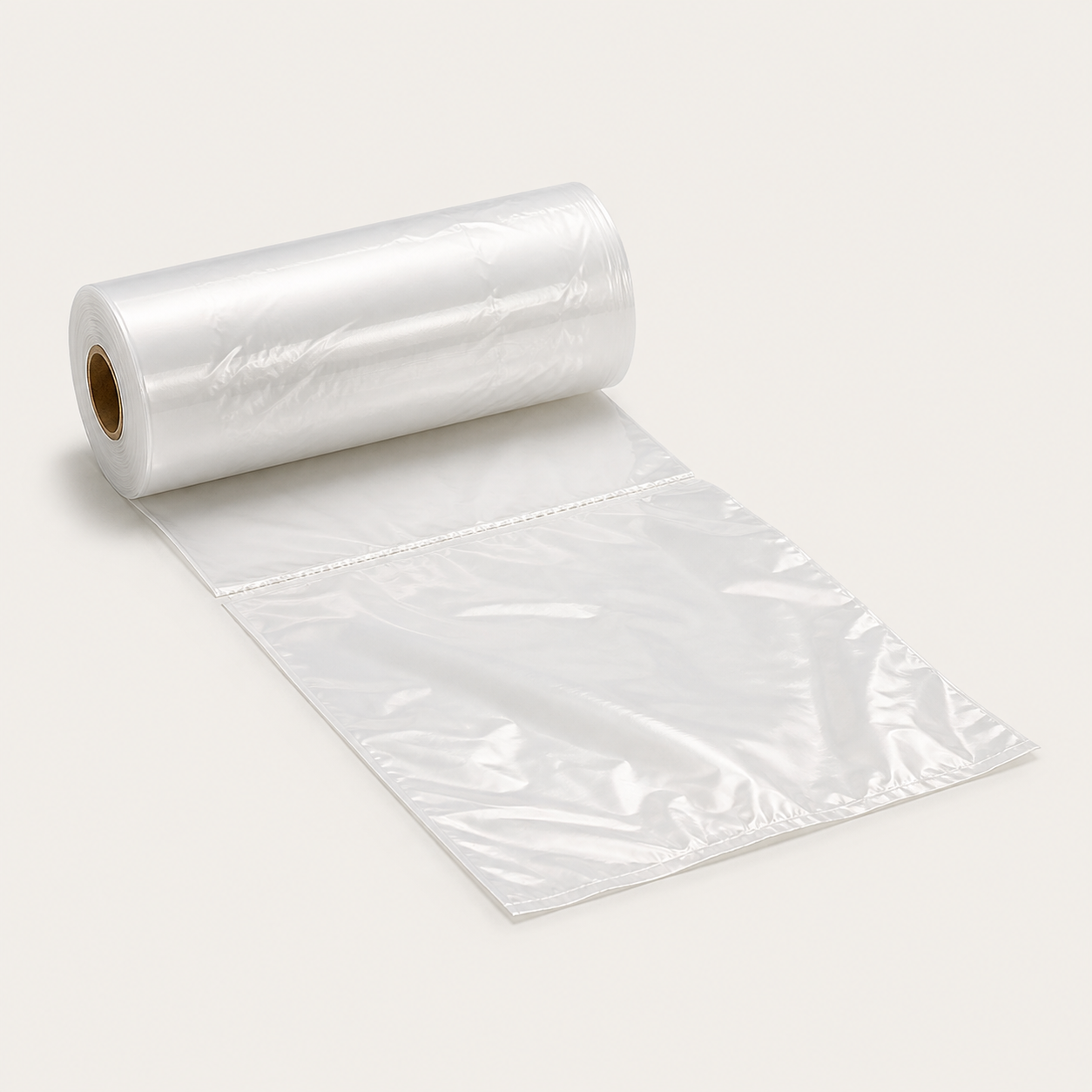 Clear polypropylene bags on perforated roll