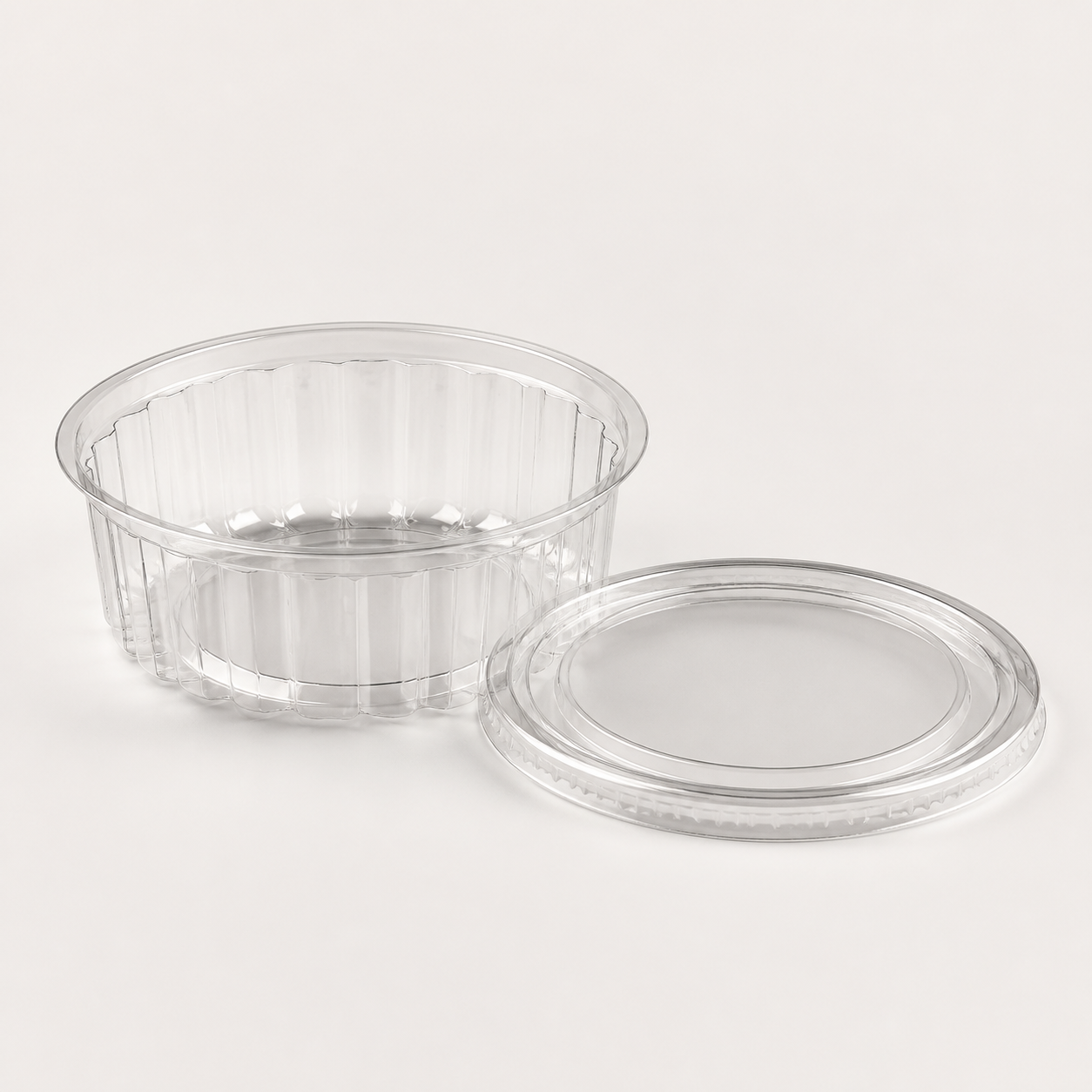 Clear faceted vintage range food container and lid